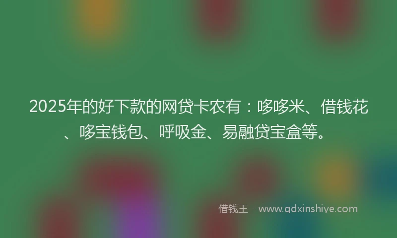 2025年的好下款的网贷卡农有：哆哆米、借钱花、哆宝钱包、呼吸金、易融贷宝盒等。