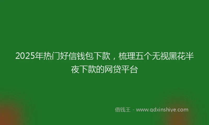 2025年热门好信钱包下款，梳理五个无视黑花半夜下款的网贷平台