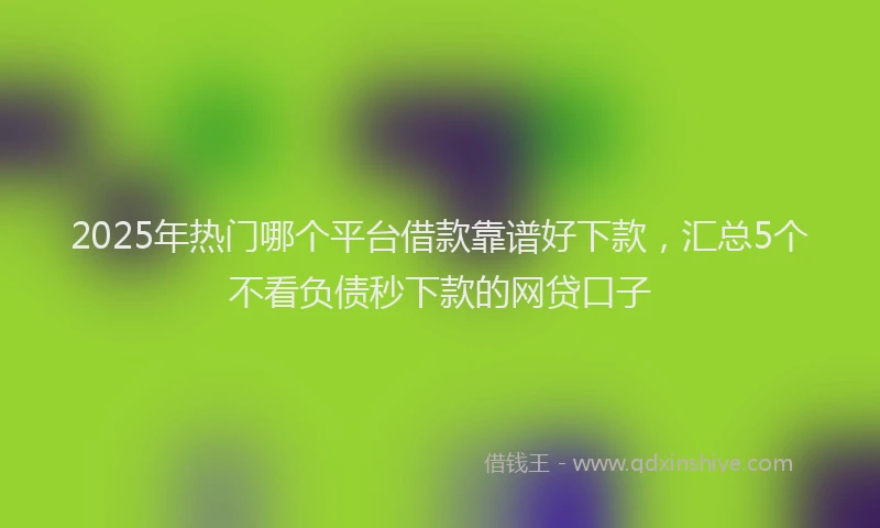2025年热门哪个平台借款靠谱好下款，汇总5个不看负债秒下款的网贷口子
