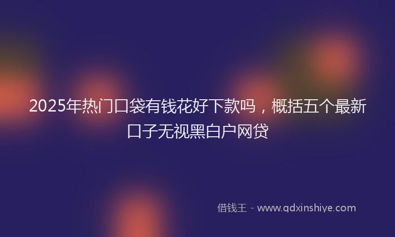 2025年热门口袋有钱花好下款吗，概括五个最新口子无视黑白户网贷