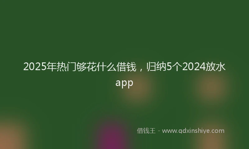 2025年热门够花什么借钱，归纳5个2024放水app