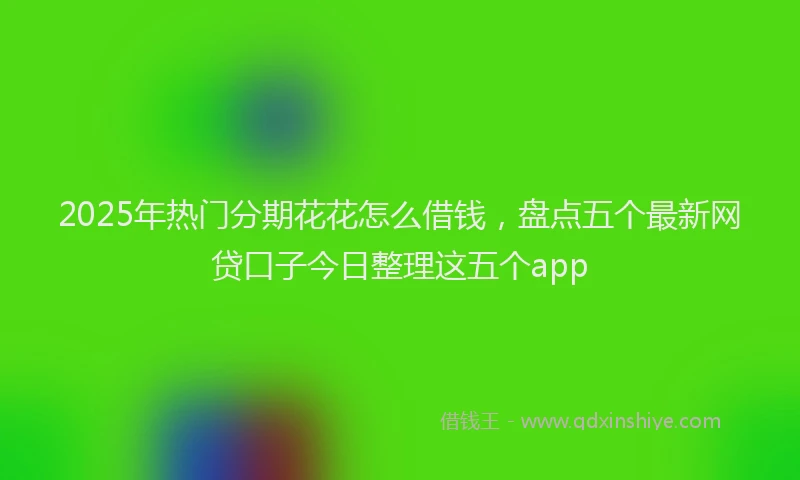 2025年热门分期花花怎么借钱，盘点五个最新网贷口子今日整理这五个app
