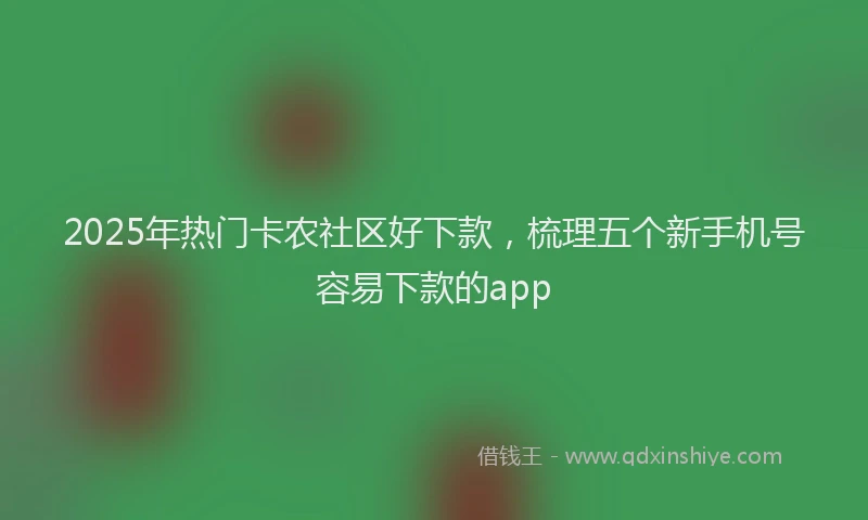 2025年热门卡农社区好下款，梳理五个新手机号容易下款的app