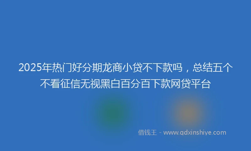2025年热门好分期龙商小贷不下款吗，总结五个不看征信无视黑白百分百下款网贷平台