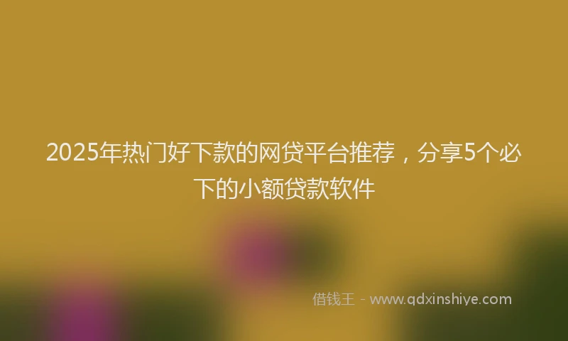 2025年热门好下款的网贷平台推荐，分享5个必下的小额贷款软件