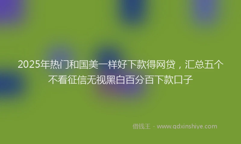 2025年热门和国美一样好下款得网贷，汇总五个不看征信无视黑白百分百下款口子
