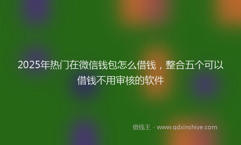 2025年热门在微信钱包怎么借钱，整合五个可以借钱不用审核的软件