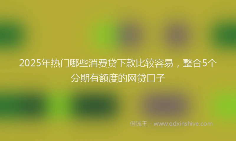 2025年热门哪些消费贷下款比较容易，整合5个分期有额度的网贷口子