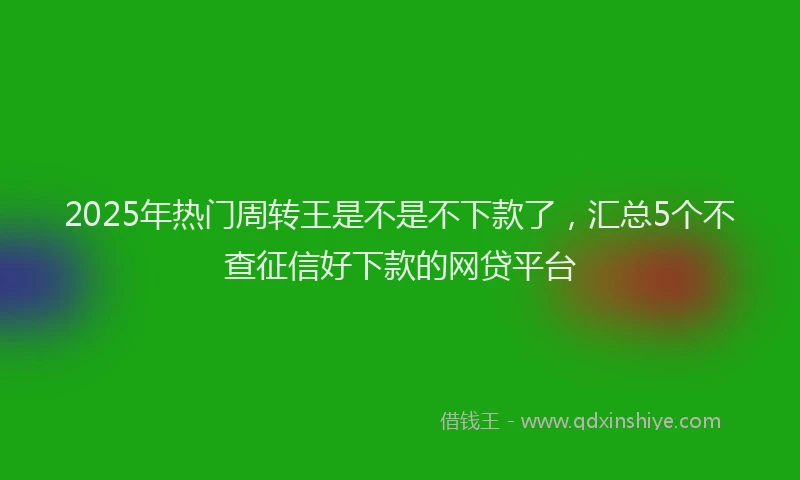2025年热门周转王是不是不下款了，汇总5个不查征信好下款的网贷平台