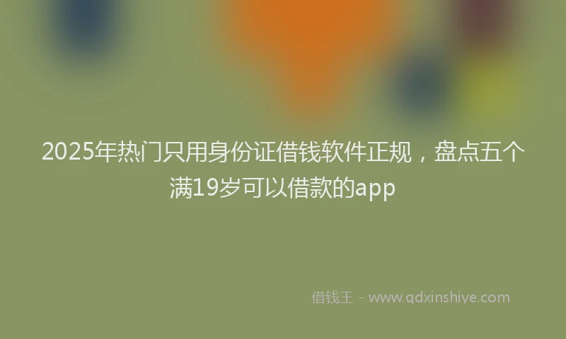 2025年热门只用身份证借钱软件正规，盘点五个满19岁可以借款的app