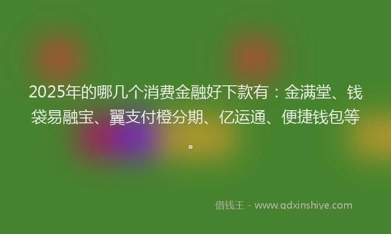 2025年的哪几个消费金融好下款有：金满堂、钱袋易融宝、翼支付橙分期、亿运通、便捷钱包等。