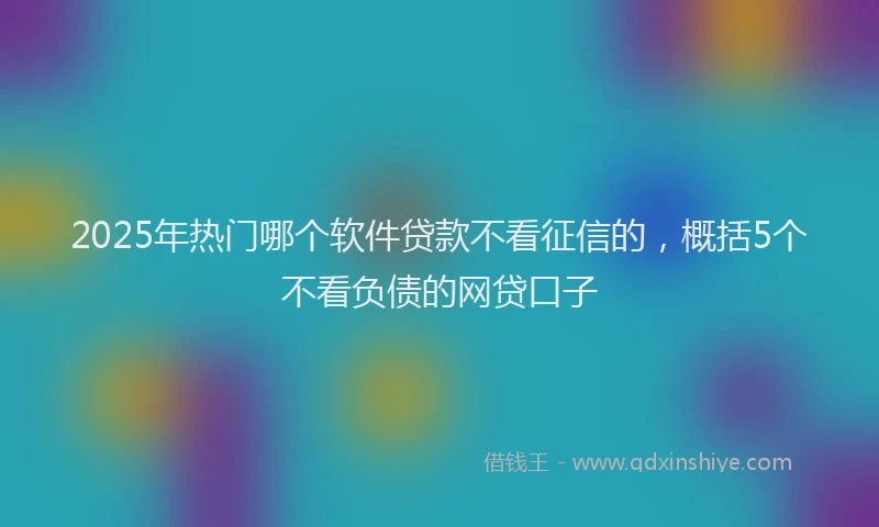 2025年热门哪个软件贷款不看征信的，概括5个不看负债的网贷口子