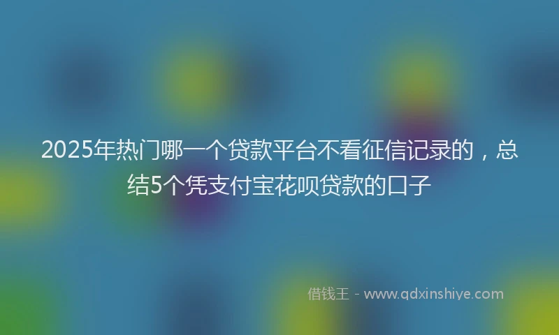 2025年热门哪一个贷款平台不看征信记录的，总结5个凭支付宝花呗贷款的口子