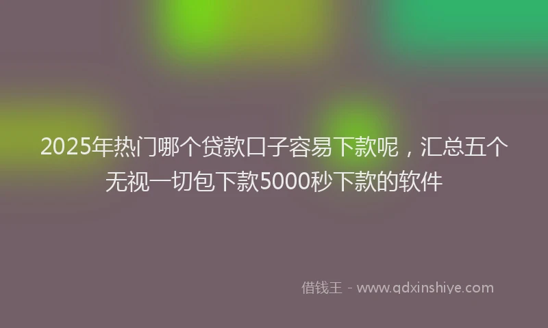2025年热门哪个贷款口子容易下款呢，汇总五个无视一切包下款5000秒下款的软件