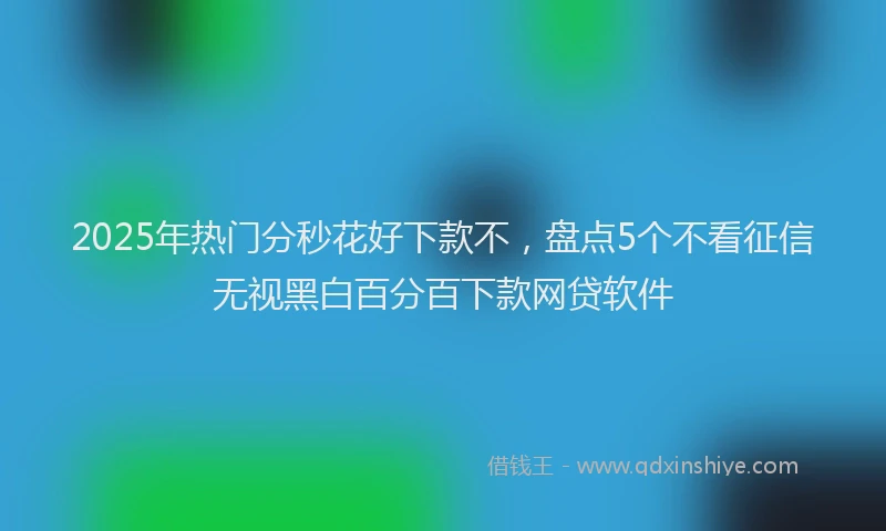 2025年热门分秒花好下款不，盘点5个不看征信无视黑白百分百下款网贷软件