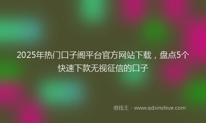 2025年热门口子阁平台官方网站下载，盘点5个快速下款无视征信的口子