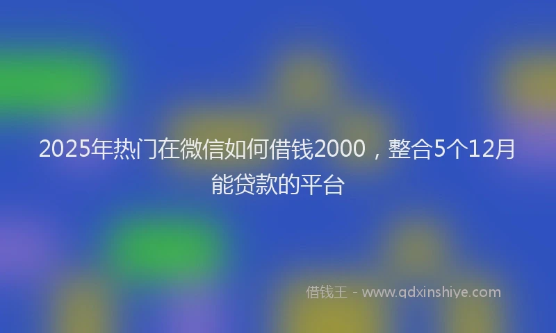 2025年热门在微信如何借钱2000，整合5个12月能贷款的平台