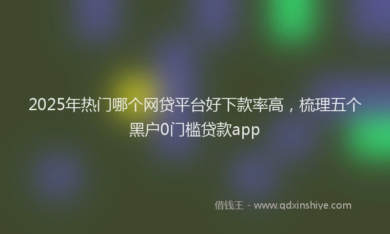 2025年热门哪个网贷平台好下款率高，梳理五个黑户0门槛贷款app