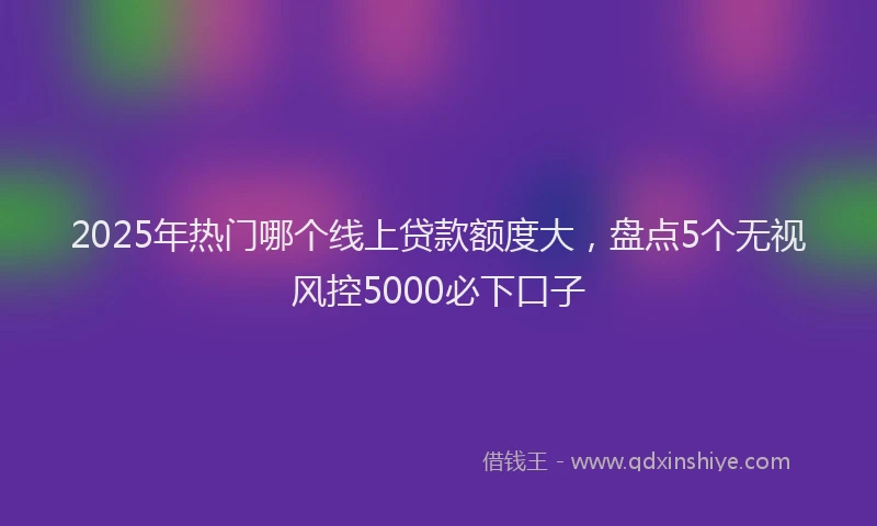 2025年热门哪个线上贷款额度大，盘点5个无视风控5000必下口子