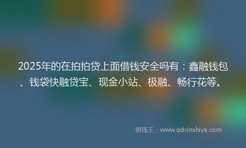 2025年的在拍拍贷上面借钱安全吗有：鑫融钱包、钱袋快融贷宝、现金小站、极融、畅行花等。