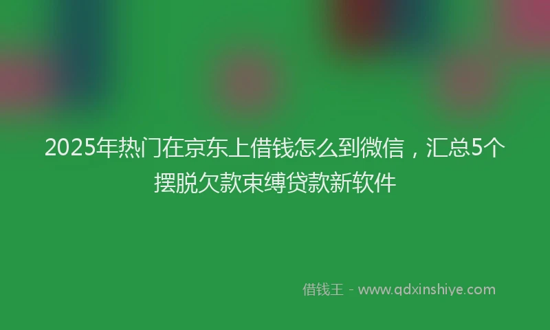 2025年热门在京东上借钱怎么到微信，汇总5个摆脱欠款束缚贷款新软件