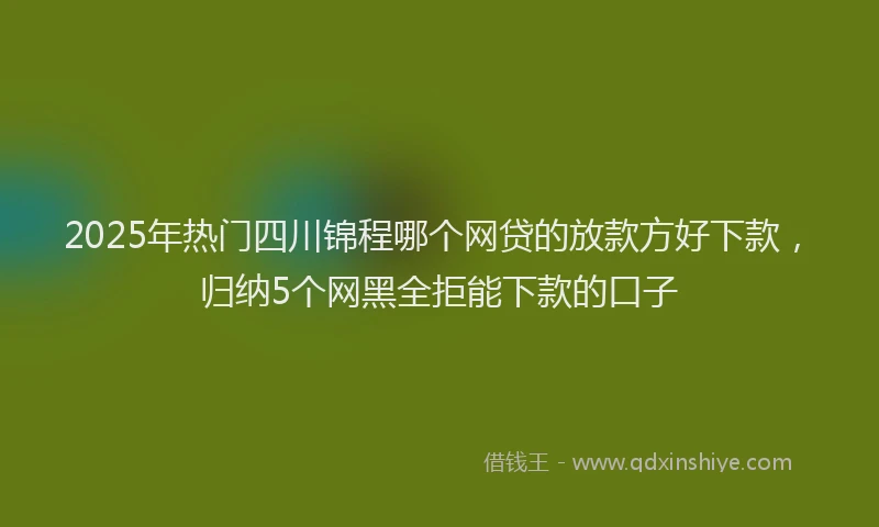 2025年热门四川锦程哪个网贷的放款方好下款，归纳5个网黑全拒能下款的口子
