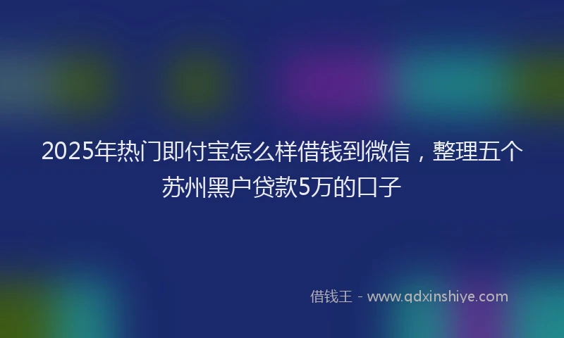 2025年热门即付宝怎么样借钱到微信，整理五个苏州黑户贷款5万的口子