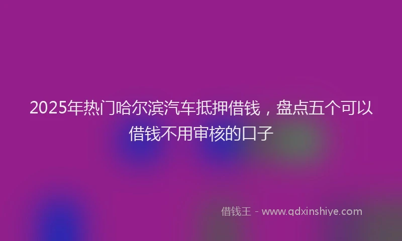 2025年热门哈尔滨汽车抵押借钱，盘点五个可以借钱不用审核的口子