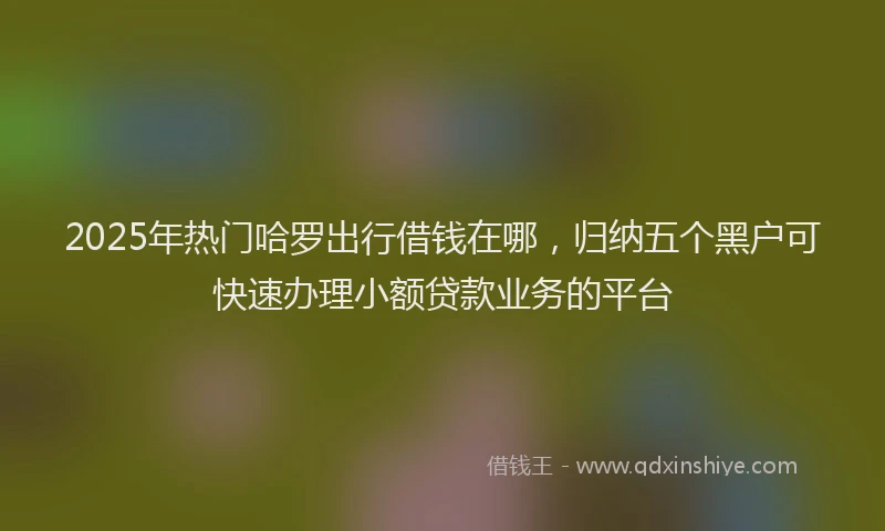 2025年热门哈罗出行借钱在哪，归纳五个黑户可快速办理小额贷款业务的平台