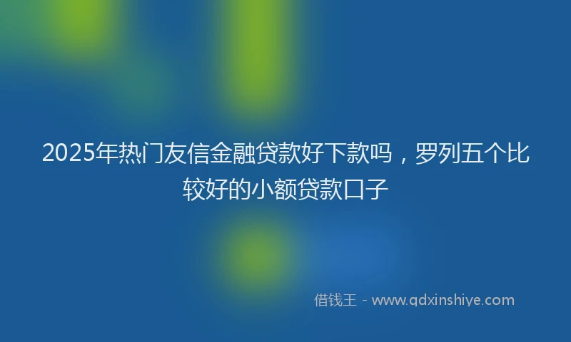 2025年热门友信金融贷款好下款吗，罗列五个比较好的小额贷款口子