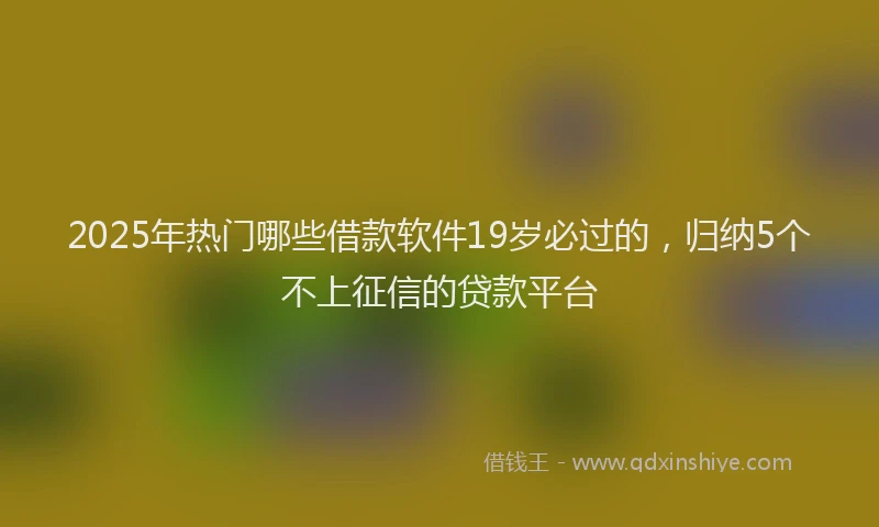 2025年热门哪些借款软件19岁必过的，归纳5个不上征信的贷款平台