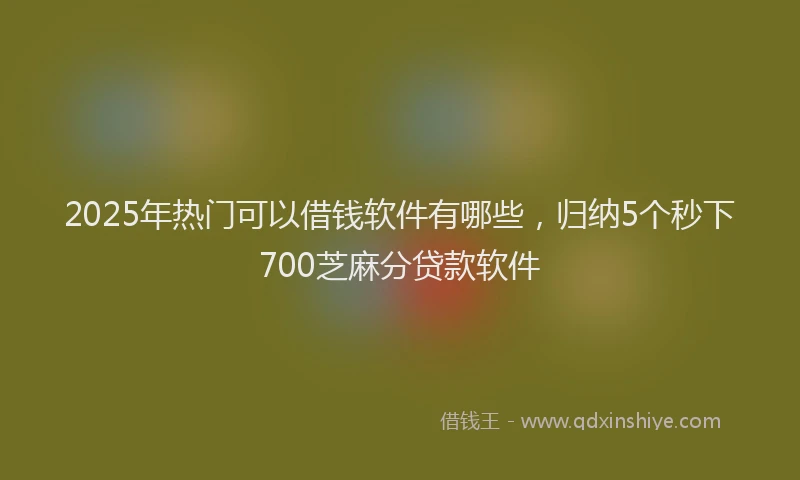 2025年热门可以借钱软件有哪些，归纳5个秒下700芝麻分贷款软件