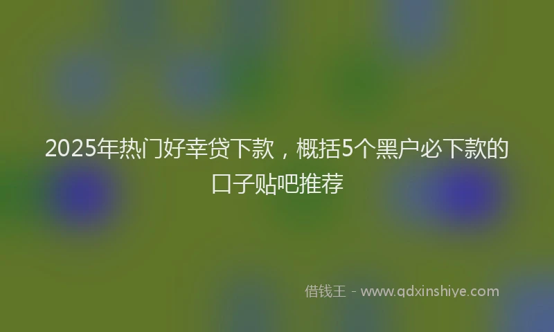 2025年热门好幸贷下款，概括5个黑户必下款的口子贴吧推荐