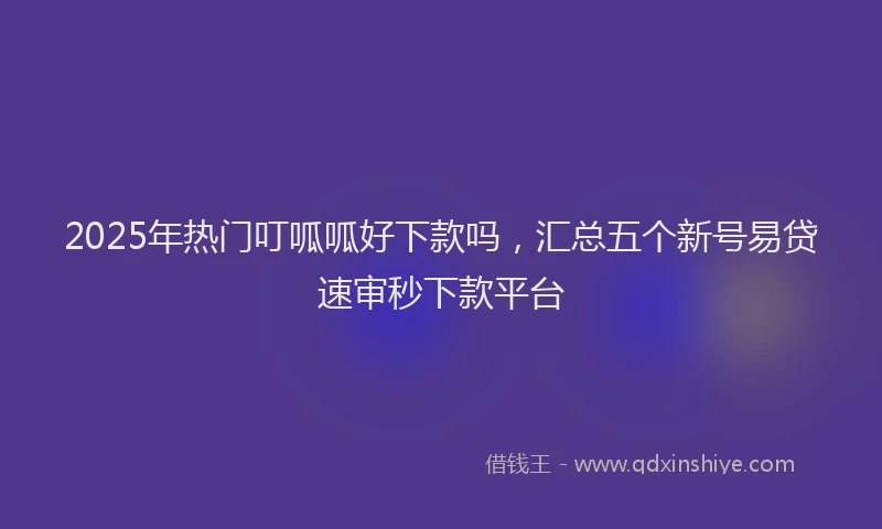 2025年热门叮呱呱好下款吗，汇总五个新号易贷速审秒下款平台
