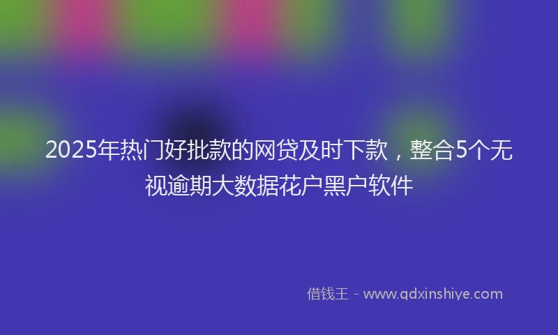 2025年热门好批款的网贷及时下款，整合5个无视逾期大数据花户黑户软件