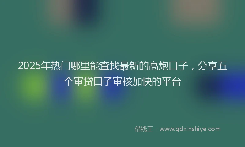 2025年热门哪里能查找最新的高炮口子，分享五个审贷口子审核加快的平台