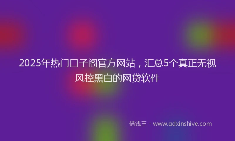 2025年热门口子阁官方网站，汇总5个真正无视风控黑白的网贷软件