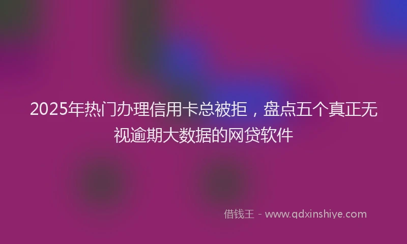 2025年热门办理信用卡总被拒，盘点五个真正无视逾期大数据的网贷软件