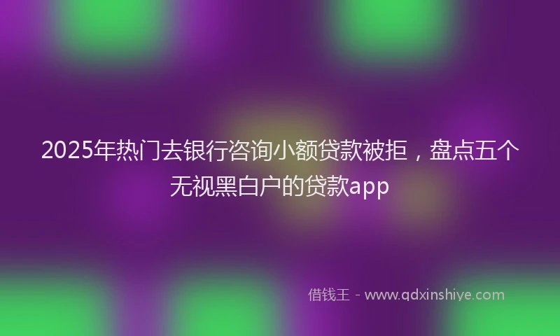 2025年热门去银行咨询小额贷款被拒，盘点五个无视黑白户的贷款app