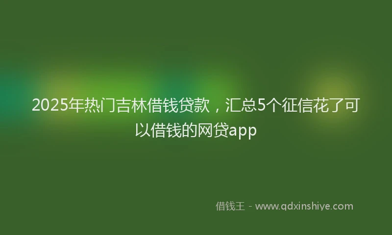 2025年热门吉林借钱贷款，汇总5个征信花了可以借钱的网贷app