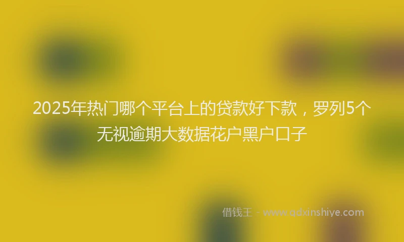 2025年热门哪个平台上的贷款好下款，罗列5个无视逾期大数据花户黑户口子