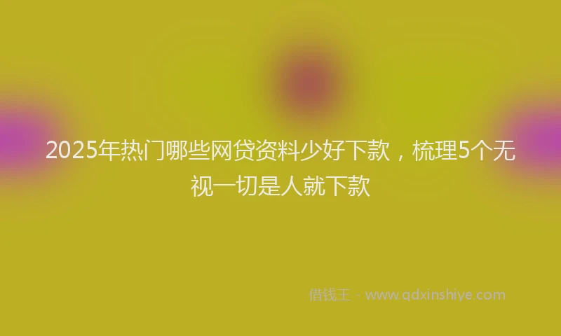 2025年热门哪些网贷资料少好下款，梳理5个无视一切是人就下款