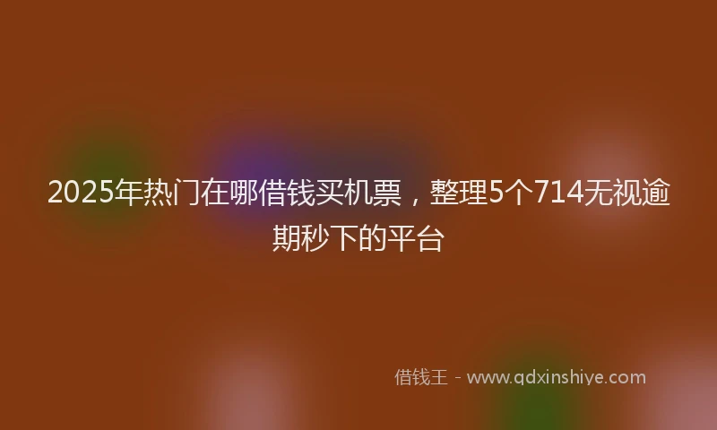 2025年热门在哪借钱买机票，整理5个714无视逾期秒下的平台