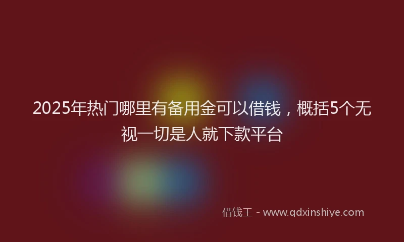 2025年热门哪里有备用金可以借钱，概括5个无视一切是人就下款平台