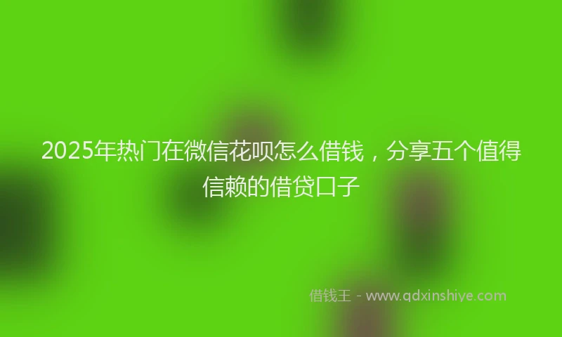 2025年热门在微信花呗怎么借钱，分享五个值得信赖的借贷口子