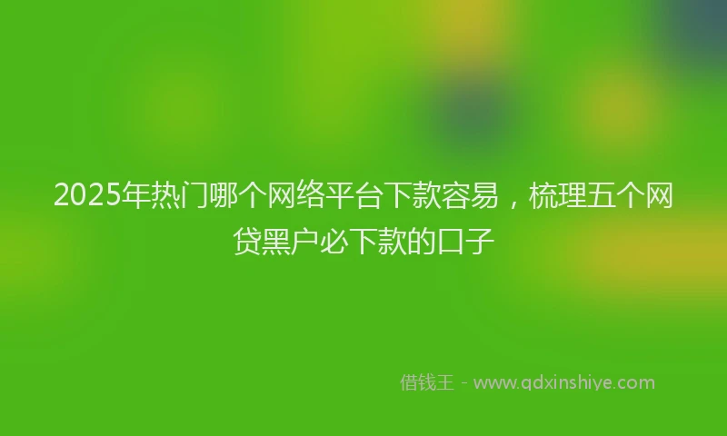 2025年热门哪个网络平台下款容易，梳理五个网贷黑户必下款的口子