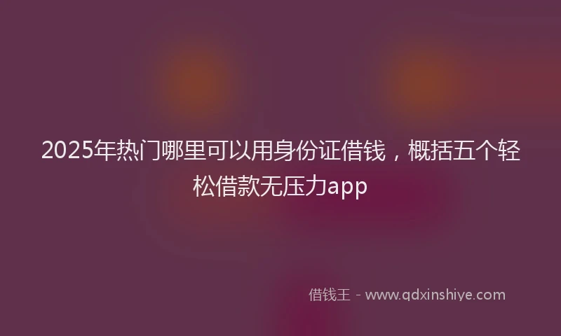 2025年热门哪里可以用身份证借钱，概括五个轻松借款无压力app