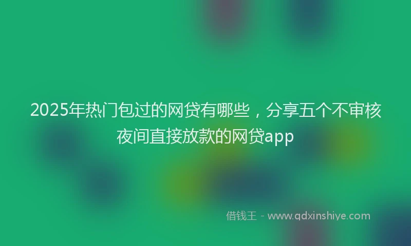 2025年热门包过的网贷有哪些，分享五个不审核夜间直接放款的网贷app