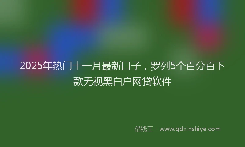 2025年热门十一月最新口子，罗列5个百分百下款无视黑白户网贷软件