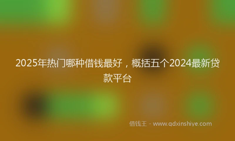 2025年热门哪种借钱最好，概括五个2024最新贷款平台